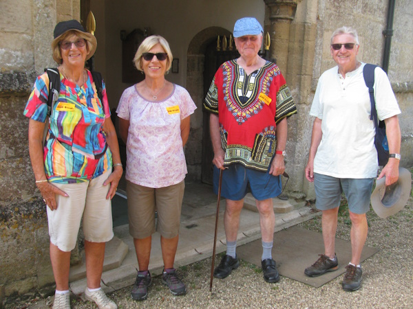 Christine Roberts, Mary Marvin, John Miley, Ray Roberts at Fotheringhay church